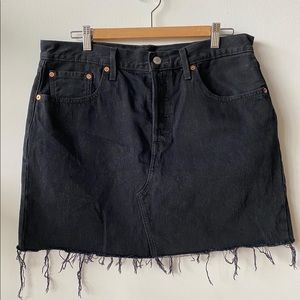 Levi’s Distressed Black Denim Miniskirt